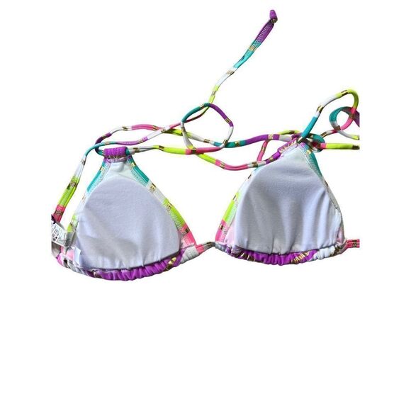 Lascana Women's Multi-Color Striped Print String Bikini Top Size 34 A/B NWT - Picture 2 of 5